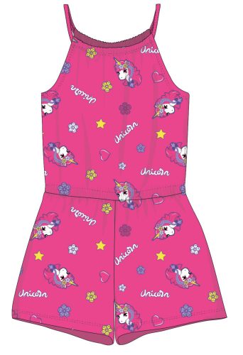 Unicorn summer cotton overalls - pink - 104