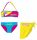 Unicorn swimsuit set - bikini+skirt for little girls - pink-turquoise-blue-yellow - 122