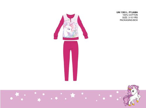 Einhorn-Kinderpyjama aus dünner Baumwolle – Jersey-Pyjama – Rosa – 104