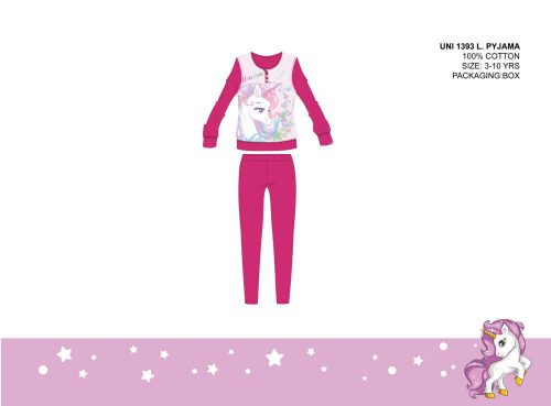 Einhorn-Kinderpyjama aus dünner Baumwolle – Jersey-Pyjama – Rosa – 98