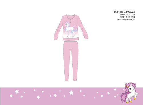 Einhorn-Kinderpyjama aus dünner Baumwolle - Jersey-Pyjama - Hellrosa - 110