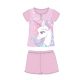 Einhorn-Sommer-Kurzarm-Kinderpyjama – Baumwoll-Jersey-Pyjama – Hellrosa – 116