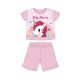 Unicorn summer short-sleeved baby pajamas - cotton jersey pajamas - light pink - 86