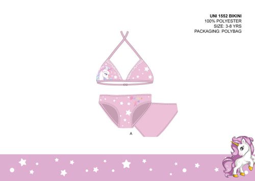 Unicorn two-piece swimsuit for girls - bikini with triangle top